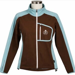 Galvin Green Windstopper Golf Jacket Blue Brown Full Zip Soft Shell Womens L